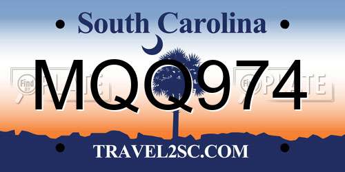 MQQ974 South Carolina License Plate