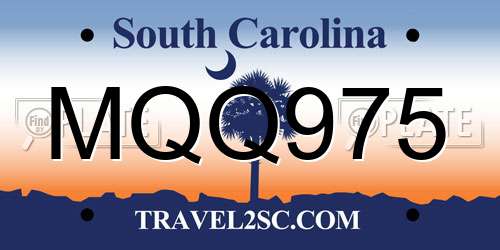 MQQ975 South Carolina License Plate