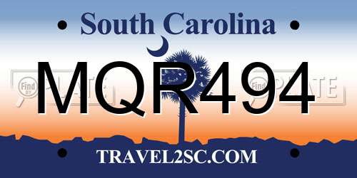 MQR494 South Carolina License Plate