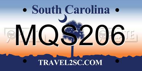MQS206 South Carolina License Plate