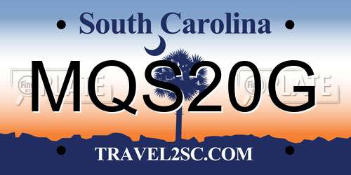 MQS20G South Carolina License Plate