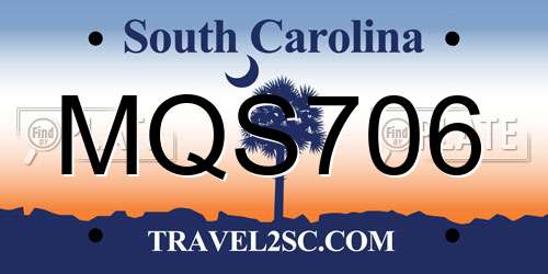 MQS706 South Carolina License Plate