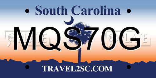 MQS70G South Carolina License Plate