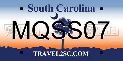 MQSS07 South Carolina License Plate