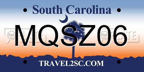 MQSZ06 South Carolina License Plate