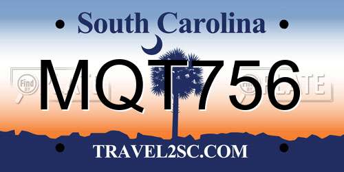 MQT756 South Carolina License Plate
