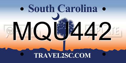 MQU442 South Carolina License Plate