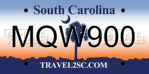MQW900 South Carolina License Plate