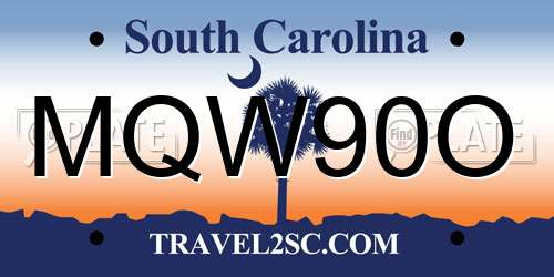 MQW90O South Carolina License Plate