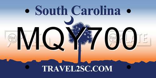MQY700 South Carolina License Plate