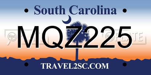 MQZ225 South Carolina License Plate
