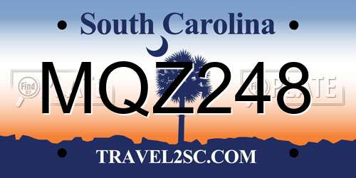 MQZ248 South Carolina License Plate