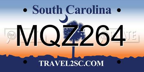MQZ264 South Carolina License Plate