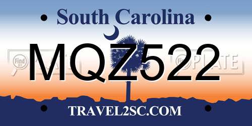 MQZ522 South Carolina License Plate