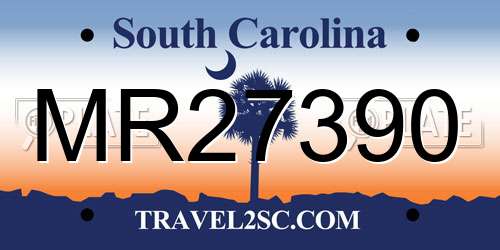 MR27390 South Carolina License Plate