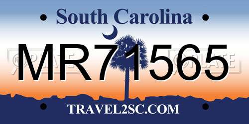MR71565 South Carolina License Plate