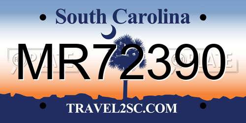 MR72390 South Carolina License Plate