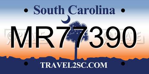 MR77390 South Carolina License Plate