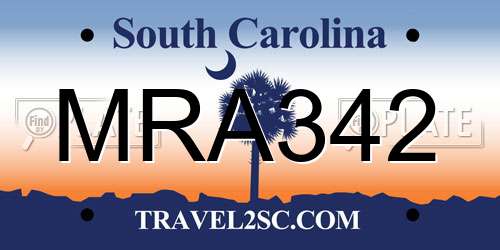 MRA342 South Carolina License Plate