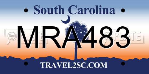 MRA483 South Carolina License Plate