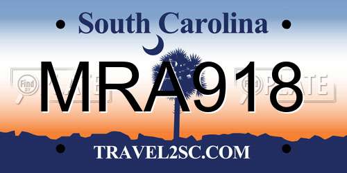 MRA918 South Carolina License Plate