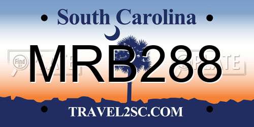 MRB288 South Carolina License Plate