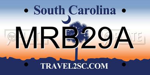 MRB29A South Carolina License Plate
