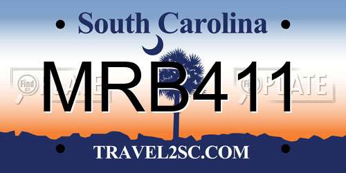 MRB411 South Carolina License Plate