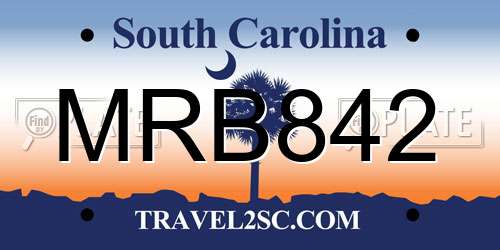 MRB842 South Carolina License Plate
