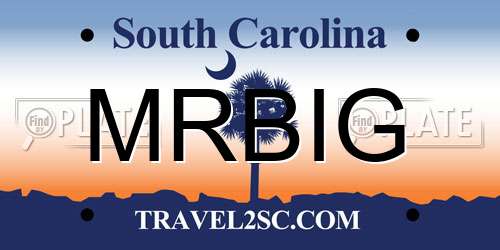MRBIG South Carolina License Plate