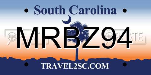 MRBZ94 South Carolina License Plate