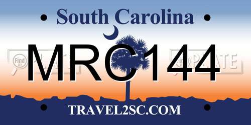 MRC144 South Carolina License Plate