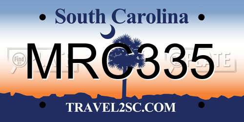 MRC335 South Carolina License Plate