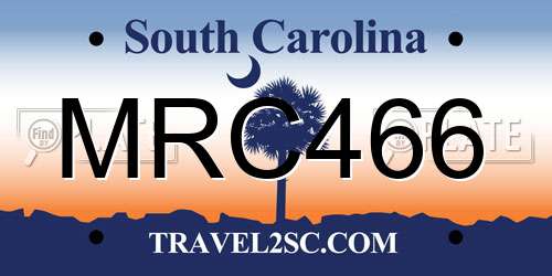 MRC466 South Carolina License Plate