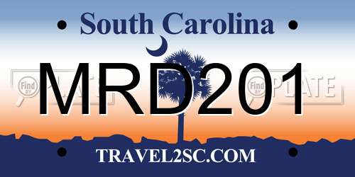 MRD201 South Carolina License Plate