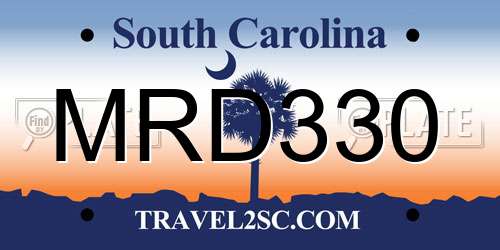 MRD330 South Carolina License Plate
