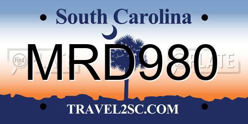 MRD980 South Carolina License Plate