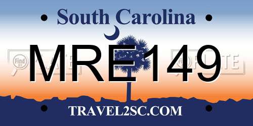 MRE149 South Carolina License Plate