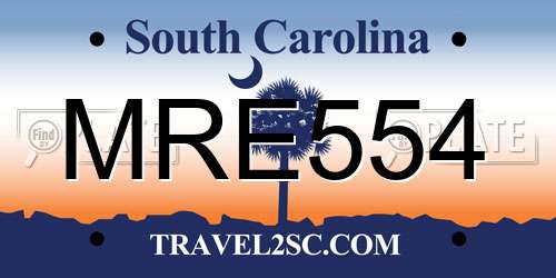 MRE554 South Carolina License Plate