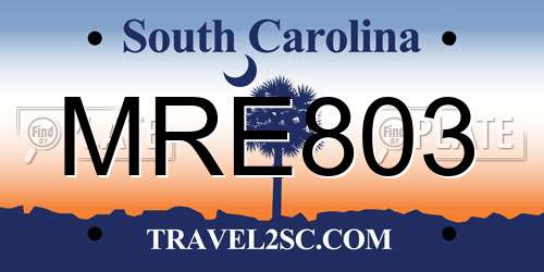 MRE803 South Carolina License Plate