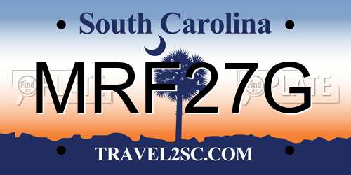 MRF27G South Carolina License Plate