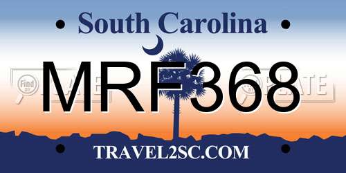 MRF368 South Carolina License Plate