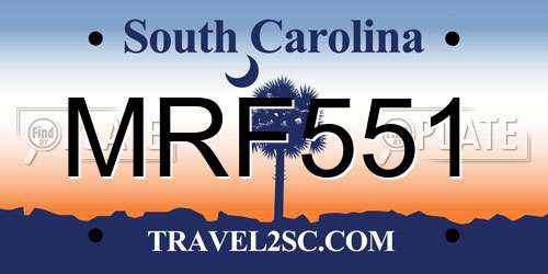 MRF551 South Carolina License Plate