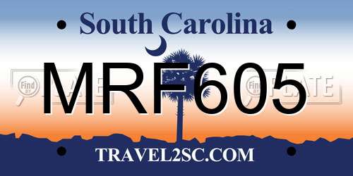 MRF605 South Carolina License Plate