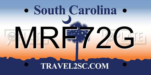 MRF72G South Carolina License Plate