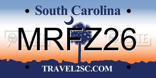 MRFZ26 South Carolina License Plate