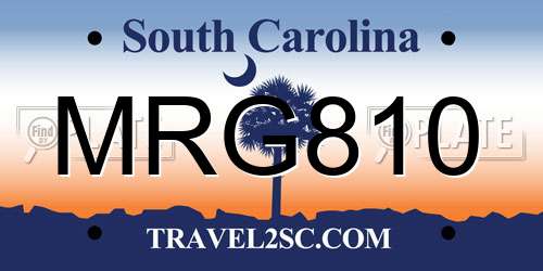 MRG810 South Carolina License Plate