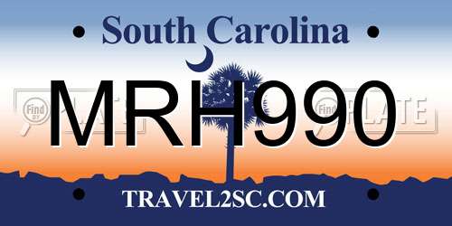 MRH990 South Carolina License Plate
