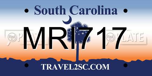 MRI717 South Carolina License Plate
