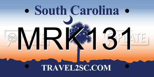 MRK131 South Carolina License Plate